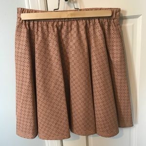 Anthropologie Vegan Leather Lasercut Pleated Skirt